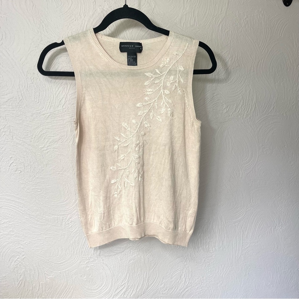 August Silk Cream Knit Top